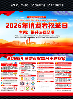 2026年315国际消费者权益日设计图片展板海报PSD素材宣传栏0324