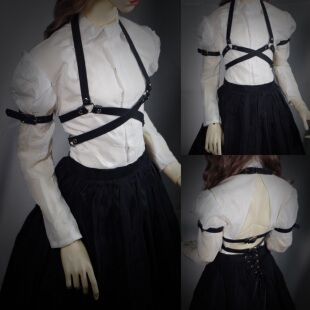 【胸前交叉束腹带】BJD娃用真皮原创正装束缚配饰背带三分叔ID75