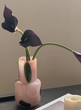 法式中古轻奢玻璃芬顿花瓶摆件