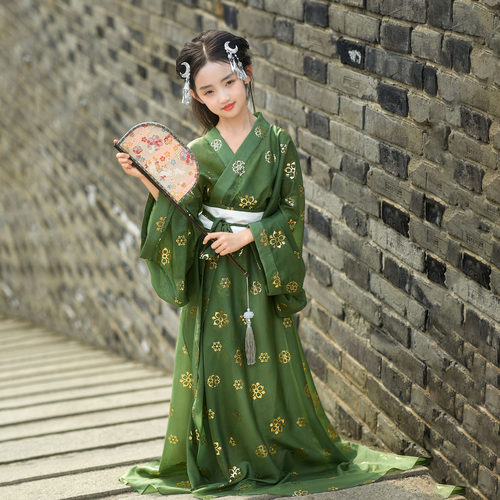 小安鱼女童春秋战国袍中国风汉服