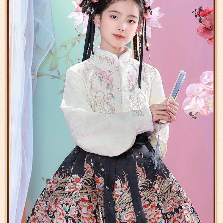 茉胭原创千金女童织金妆花马面裙刺绣立领中衣披袄儿童汉服亲子装,童装/婴儿装/亲子装,汉服,淘宝优惠券,粉丝福利购,淘宝优惠卷