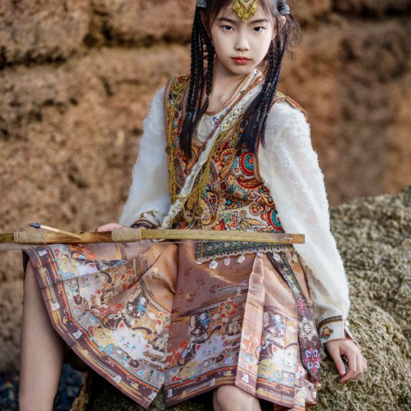 茉胭女童春秋异域风马面裙汉服
