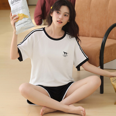 睡衣女款夏棉质短袖可爱卡通2026