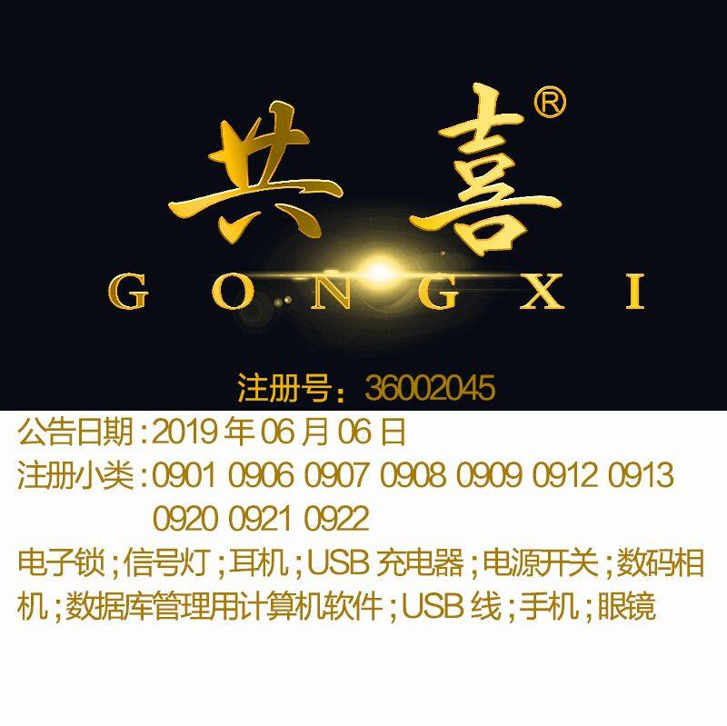 9类《共喜》电子锁,可视电话,遥控装置,数据库管理用计算机软件品