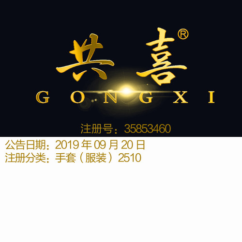 25类《共喜》手套（服装）商标出售