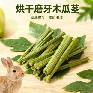 兔子林 木瓜茎磨牙咬木兔子龙猫荷兰猪零食替代苹果枝甜竹30g