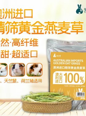 【兔子林】澳洲黄金燕麦草进口干牧草兔子龙猫豚鼠草料饲料500g