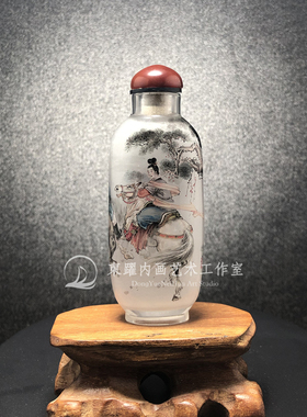 风尘新款三侠图 東躍作品衡水内画鼻烟壶纯手工订制写字水晶