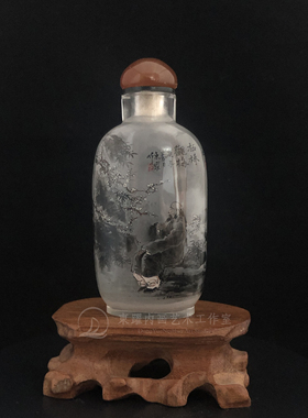 板桥新款观梅杜甫醉卧东躍作品衡水内画鼻烟壶纯手工订制写字证书