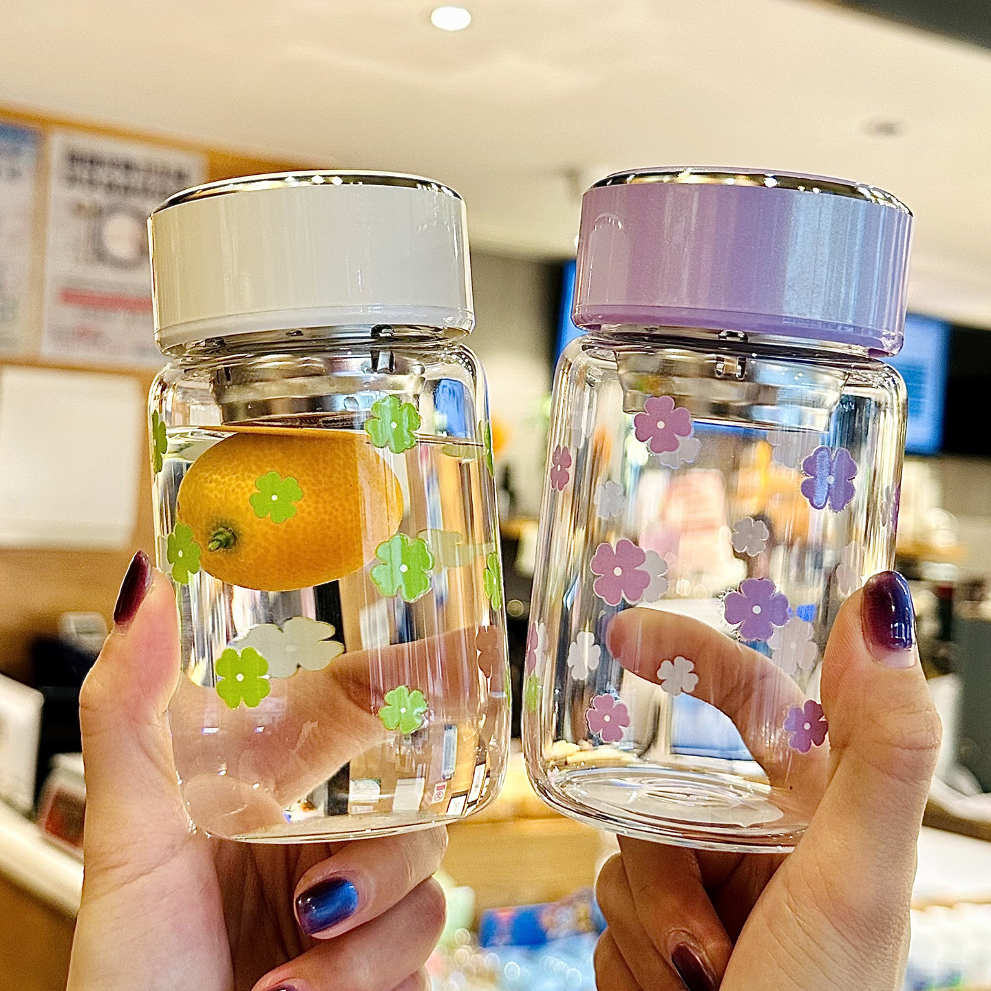 杯子高级感轻奢高颜值2026女士高硼硅玻璃杯泡茶杯子便携小巧迷你