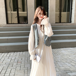 春装新款 有大货牛仔马甲+连衣裙2C153-8915-P175K268图片