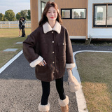 冬装新款中长款皮毛加厚外套177-3319-P205K328，女装短外套，2C153