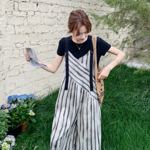 夏装新款 条纹阔腿裤套装+T恤813-P145K208图片