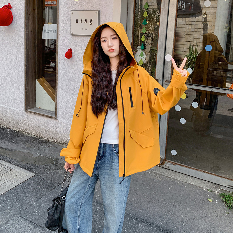 新款2026橘色工装风衣外套2C153-3358-P155K238,女装短外套,2C153
