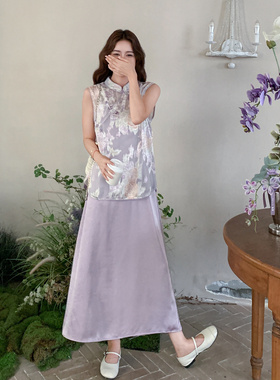 新款现货 紫色国风套装连衣裙2C153-838-P155K238