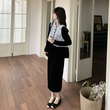 新款秋装连衣裙+马甲2C153-3375-P165K248，女装套装/套裙，2C153
