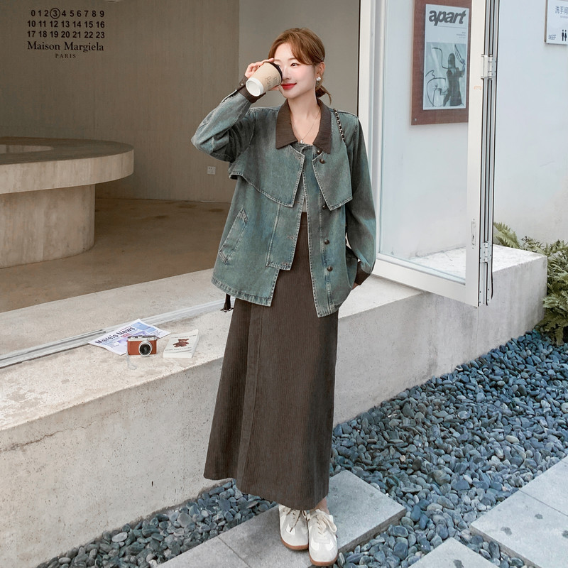 春装新款大货牛仔拼接外套+半身裙2C153-876-P185K268,女装套装/套裙,2C153