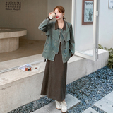 春装新款大货牛仔拼接外套+半身裙2C153-876-P185K268，女装套装/套裙，2C153