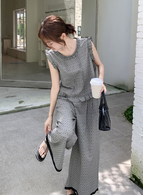 夏装新款 无袖上衣+阔腿裤套装 850-P155K238