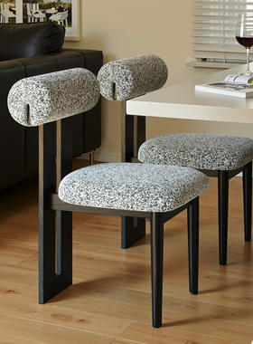 法式轻奢岛台餐椅家用软包河马椅子卧室化妆靠背椅软包网红餐桌椅