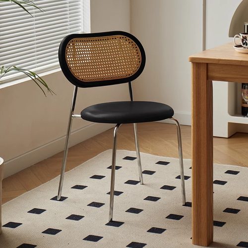 编藤餐椅可叠摞靠背椅高级休闲椅