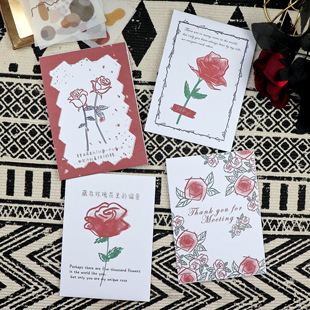 红玫瑰花手写简约信纸信封套装复古小众文艺浪漫A5情书送女友定制