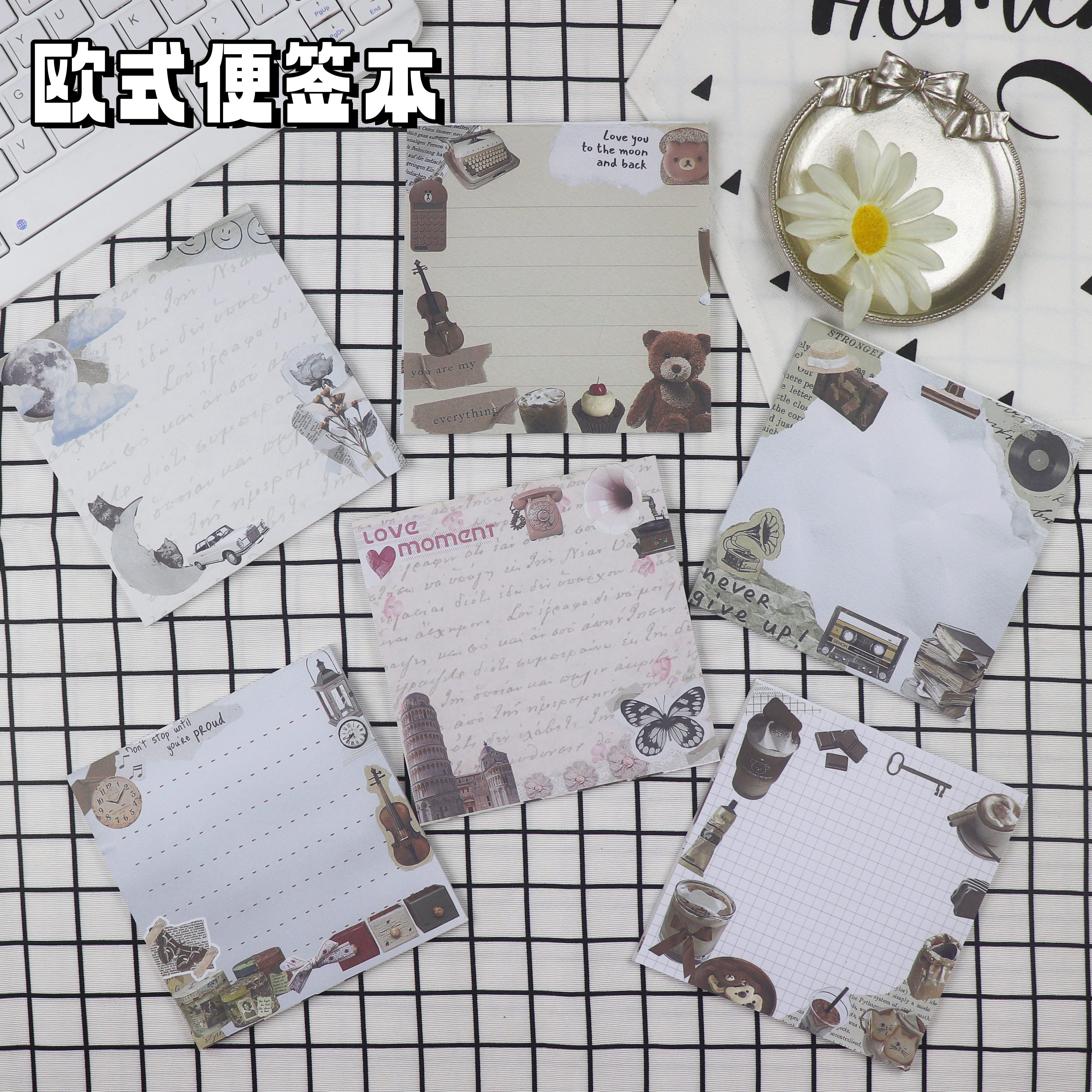 正方形ins欧美式小便签纸留言本