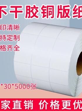 热销条码纸30x30铜版纸G500 530U RT730I zd420 421T不干胶标签纸