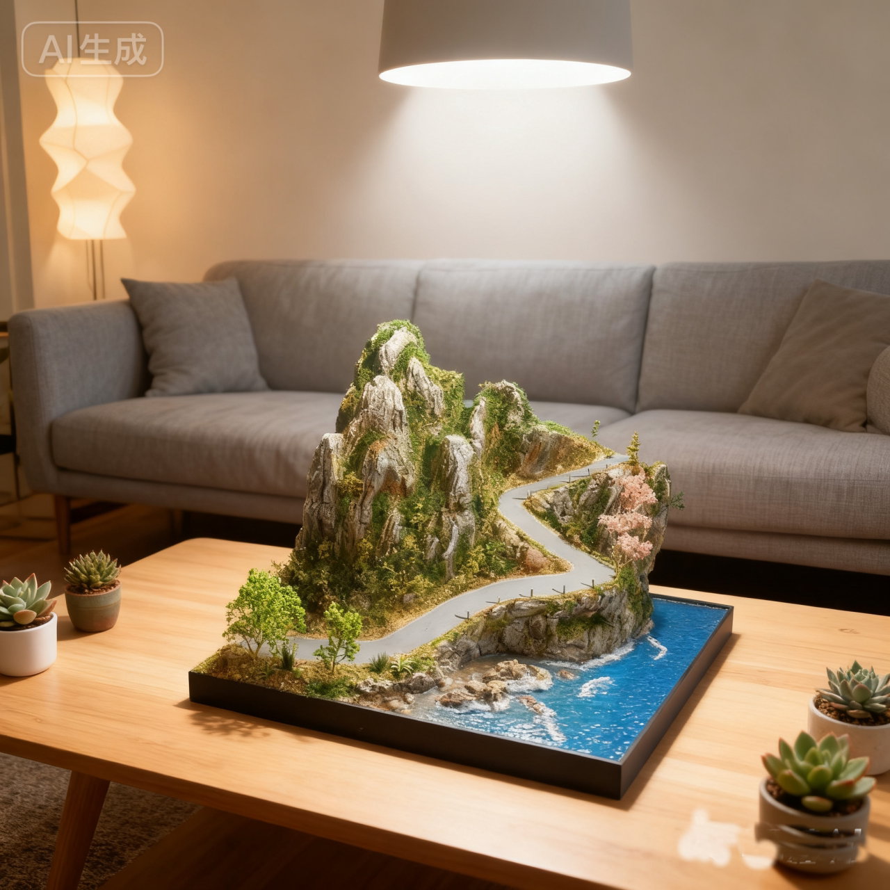 山海景微缩景观模型手工治愈系