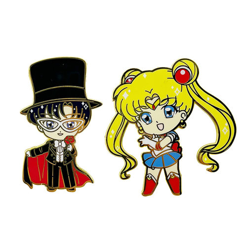 美战士水兵月夜礼服假面胸针 可爱卡通金属情侣徽章pins