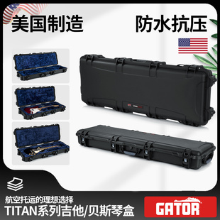 美产GATOR鳄鱼电吉他琴盒箱 航空托运带轮贝斯司bass方盒箱LP/PRS