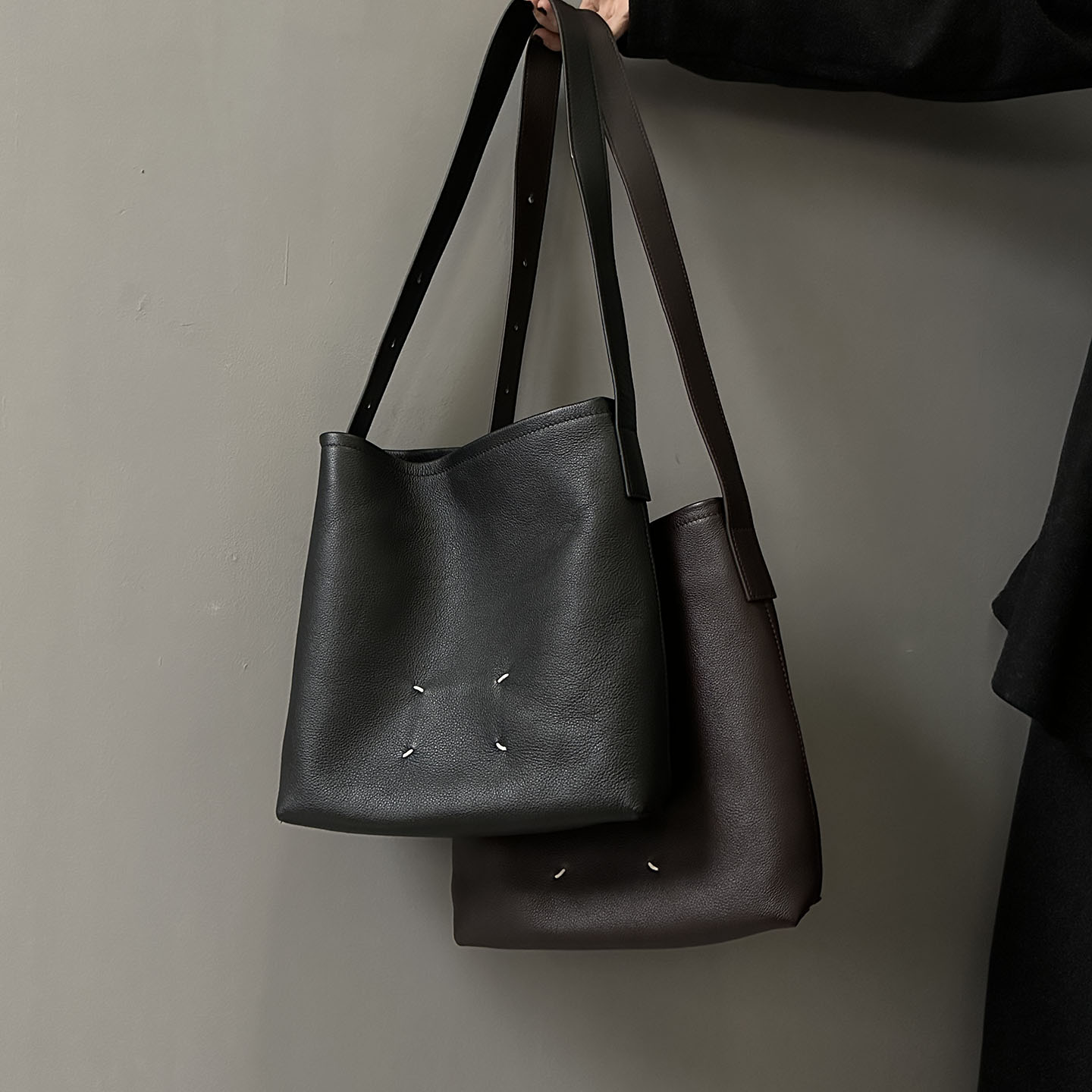 通勤高级感极简头层牛皮托特包