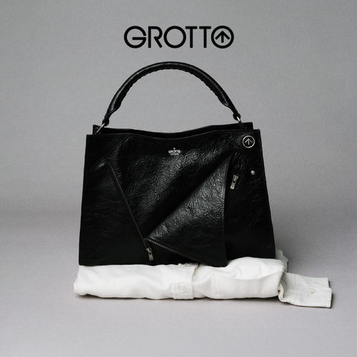 Grotto个乐通勤单肩手提斜挎真皮