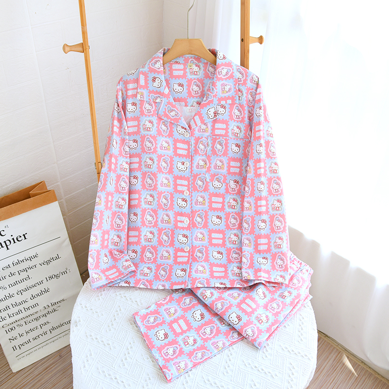 女士纯棉绒布卡通睡衣