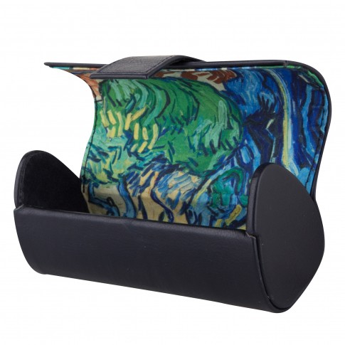 现货欧洲荷兰梵高博物馆文创纪念品油画 树 真皮材质眼镜盒礼盒装