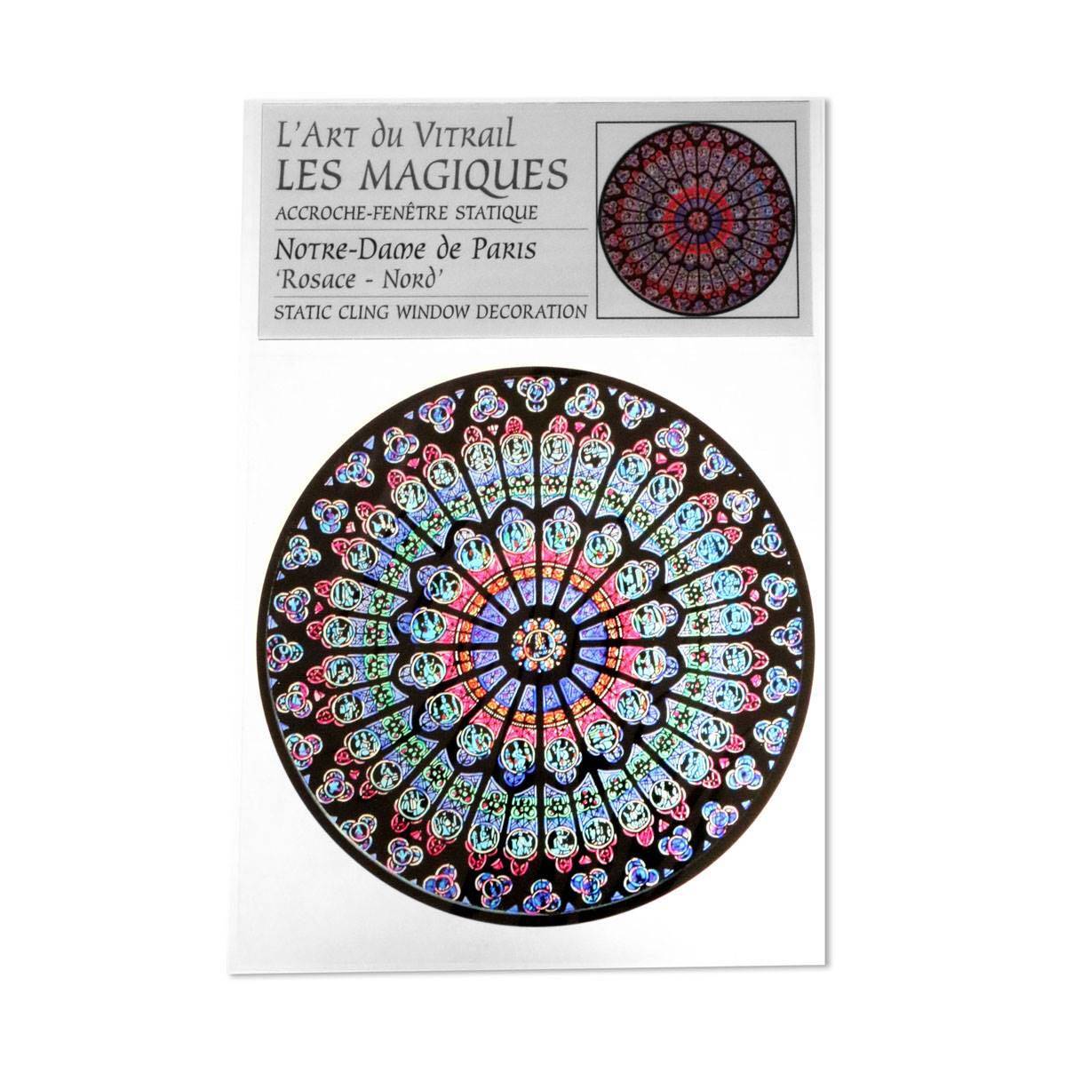 法国巴黎圣母院notre-dame de paris 玫瑰花窗玻璃贴 贴纸 现货