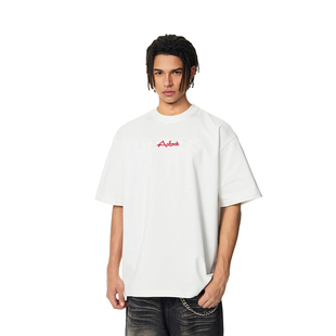 【Achock官方店】美式刺绣短袖T恤男女25ss新款潮牌嘻哈宽松短袖