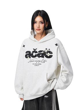 【Achock官方店】acac系列重工贴布刺绣帽衫外套潮牌连帽卫衣男女