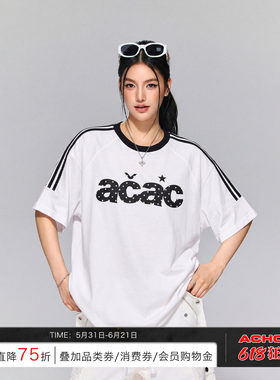【Achock官方店】acac系列经典美式杠条设计短袖星星波点印花T恤