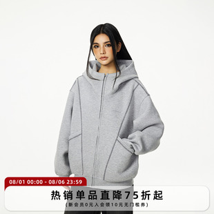 【Achock官方店】重磅空气层开衫拉炼卫衣外套25春款情侣廓形上衣