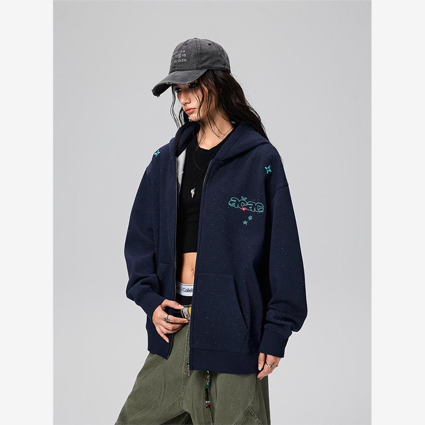 【Achock官方店】acac系列休闲星点印花连帽卫衣潮牌新款情侣外套