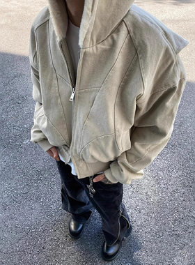 NKAOL cleanfit座山雕冬季加绒加绒外套男工装水洗棉服夹克