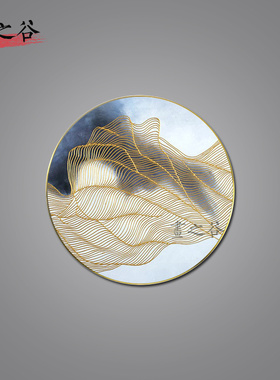 纯手绘立体金线新中式风实物画