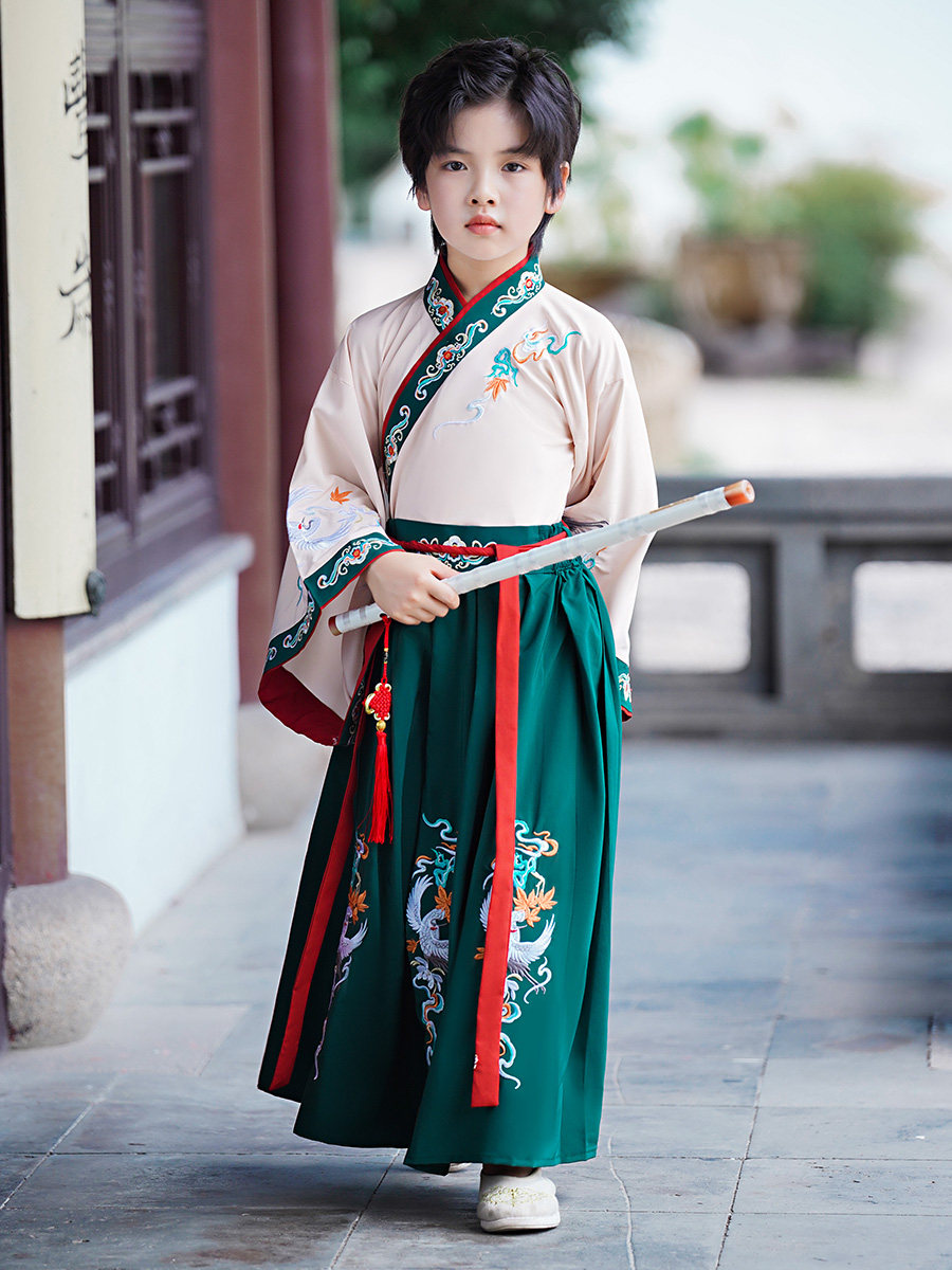 儿童汉服秋款2024高端中国风古装国学少爷古风小男孩唐装演出服装