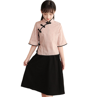 女童民国风学生装五四青年复古套装女孩朗诵合唱六一儿童演出服装