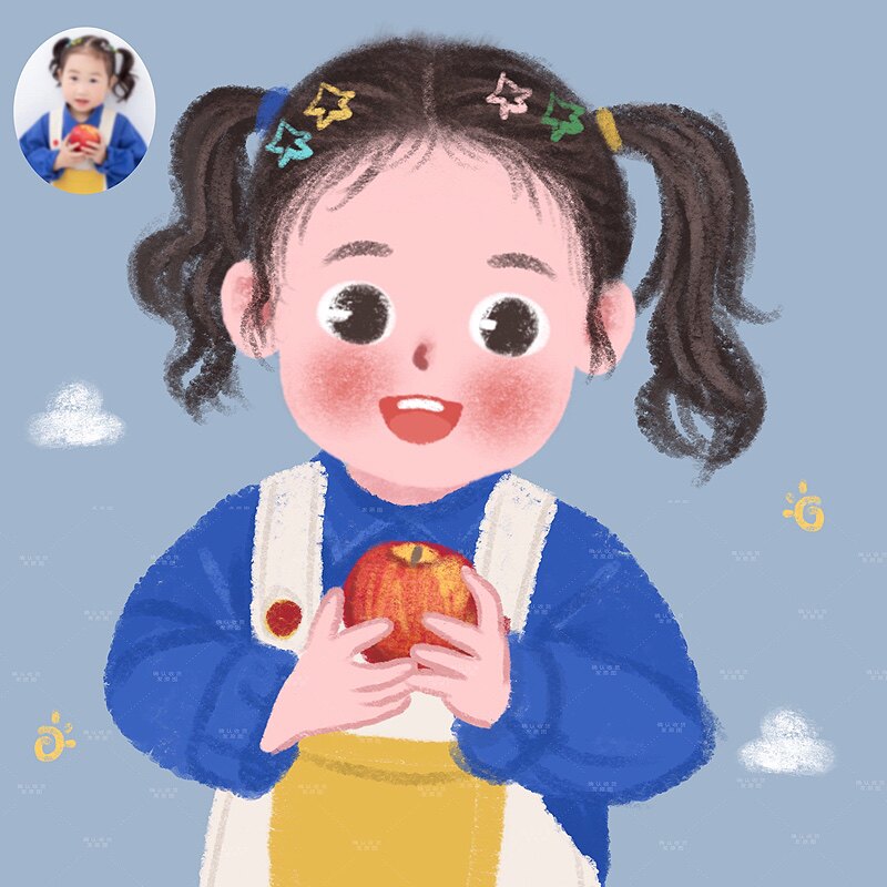 儿童情侣卡通手绘头像转q版漫画人像画定制真人照片超酷动漫画像