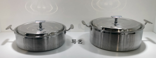 304不锈钢锻打电镀平纹锤点厨房烹饪用具锅具样板间家用煲汤火锅