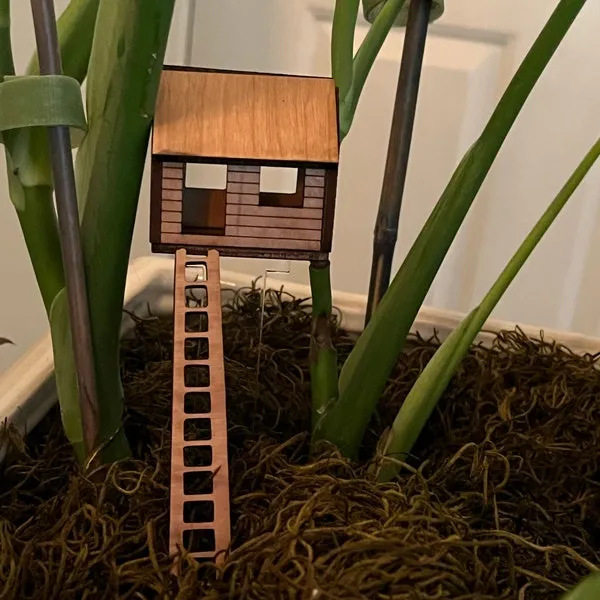 种植迷你树屋木质工艺品花盆配件
