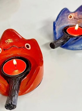 跨境热销爆款Small flames创意卡西法小烛台家居摆件树脂礼品包装