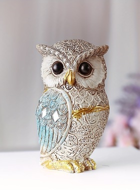 新款树脂猫头鹰雕像家居客厅桌